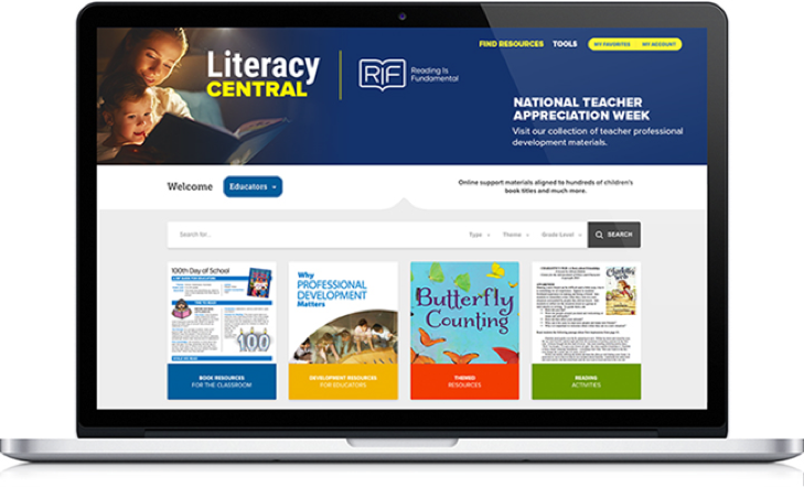 Literacy central on laptop