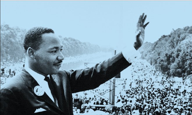 Black and white image of MLK