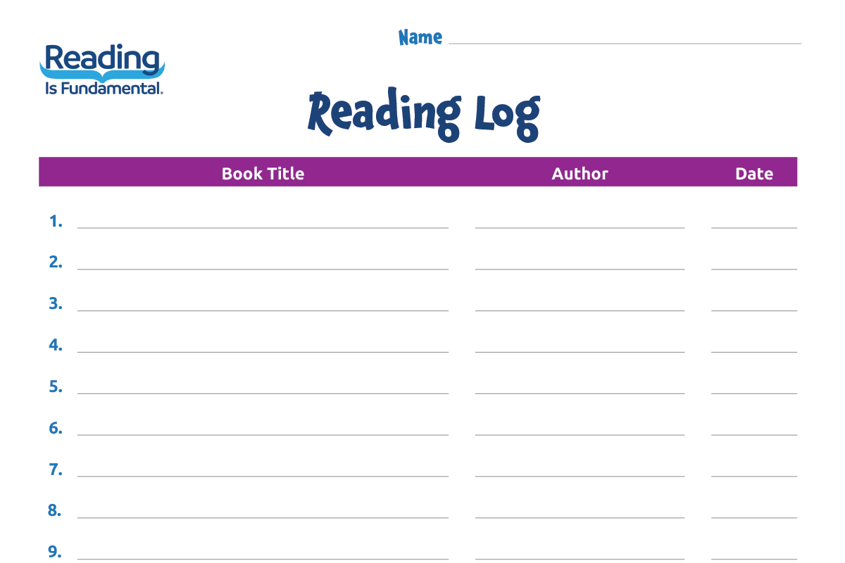 graphic design of reading log