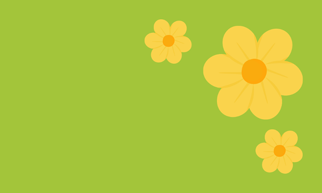 Green tile with yellow flowers