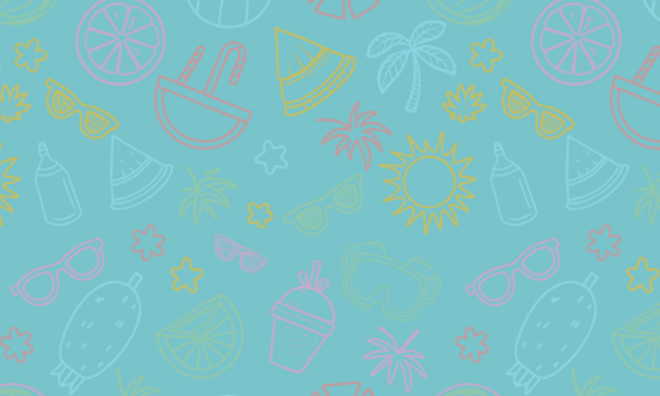 Blue tile with summer icons