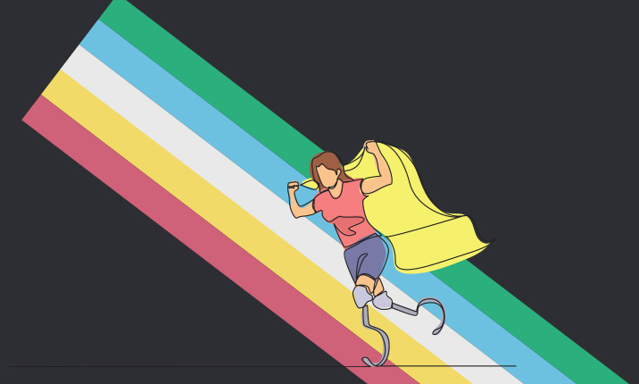 woman with disability running