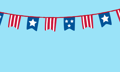 Blue background with banner