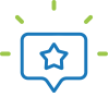 speech bubble with star in the middle