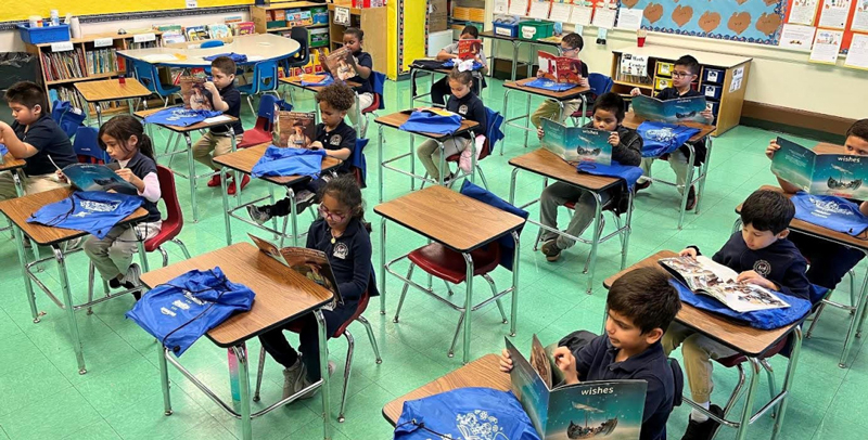 kids in a classroom reading