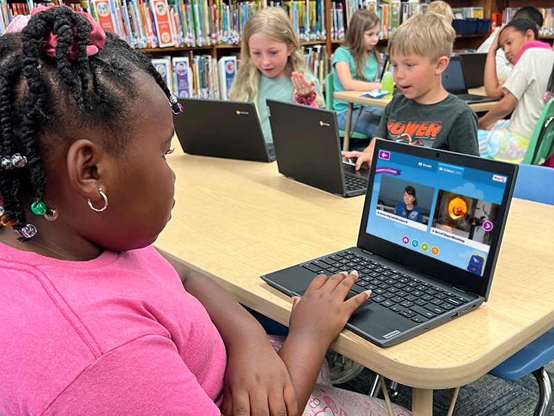 Child using Skybrary