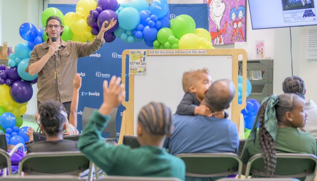 author doing read aloud