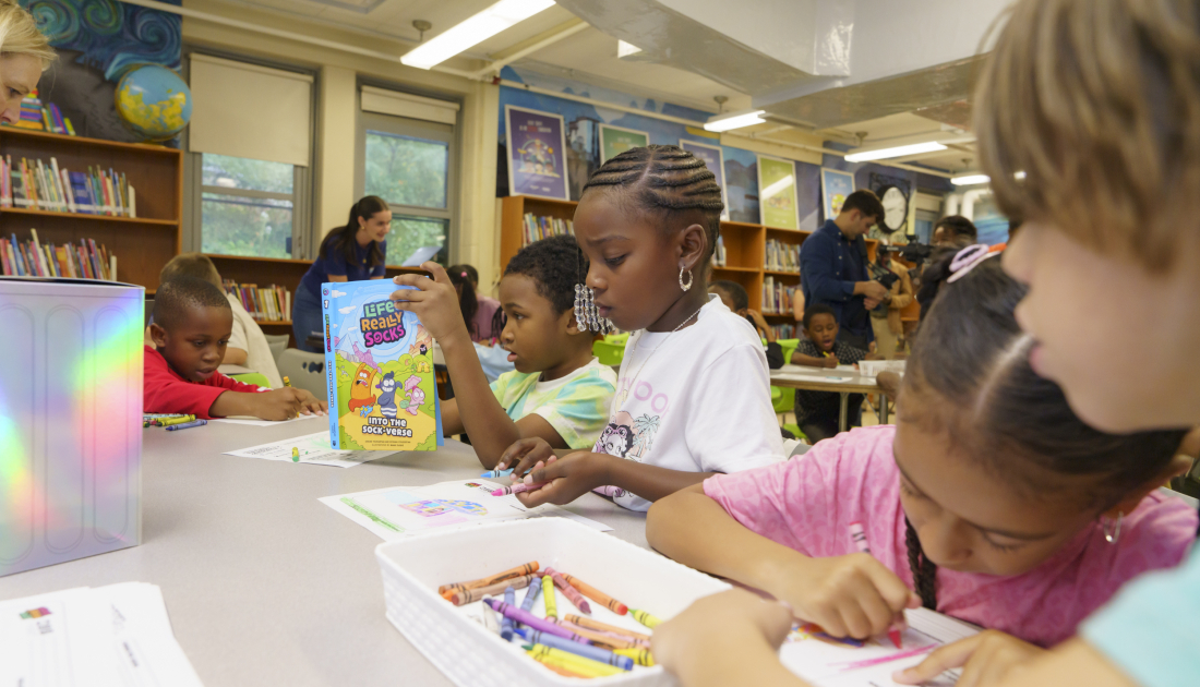 children doing coloring activities