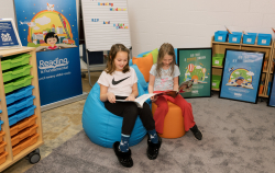 Students enjoying the new reading corner at Hindman Elementary School in Kentucky; refurbished after a flood with the support of Dollar General.