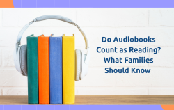 Do Audiobooks Count as Reading? Image of four books wearing headphones