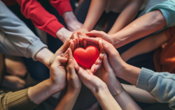 Donor advised funds, hands holding a heart