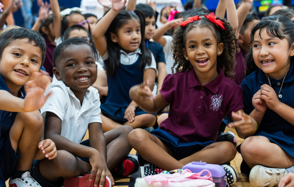 group of smiling kids