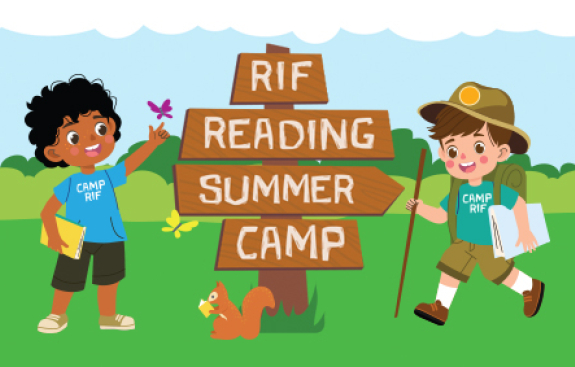 illustrated campers reading