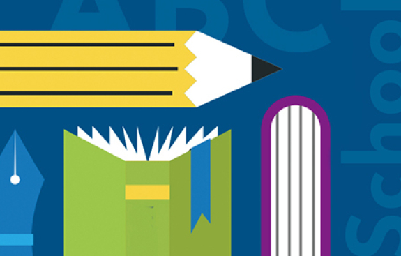 illustrations of school supplies