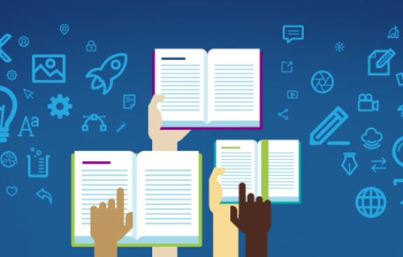 hands holding up books