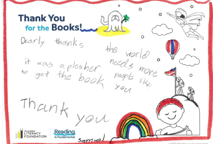 Scanned thank you note for Dollar General