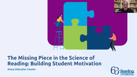 A screen capture of the science of reading webinar presentation