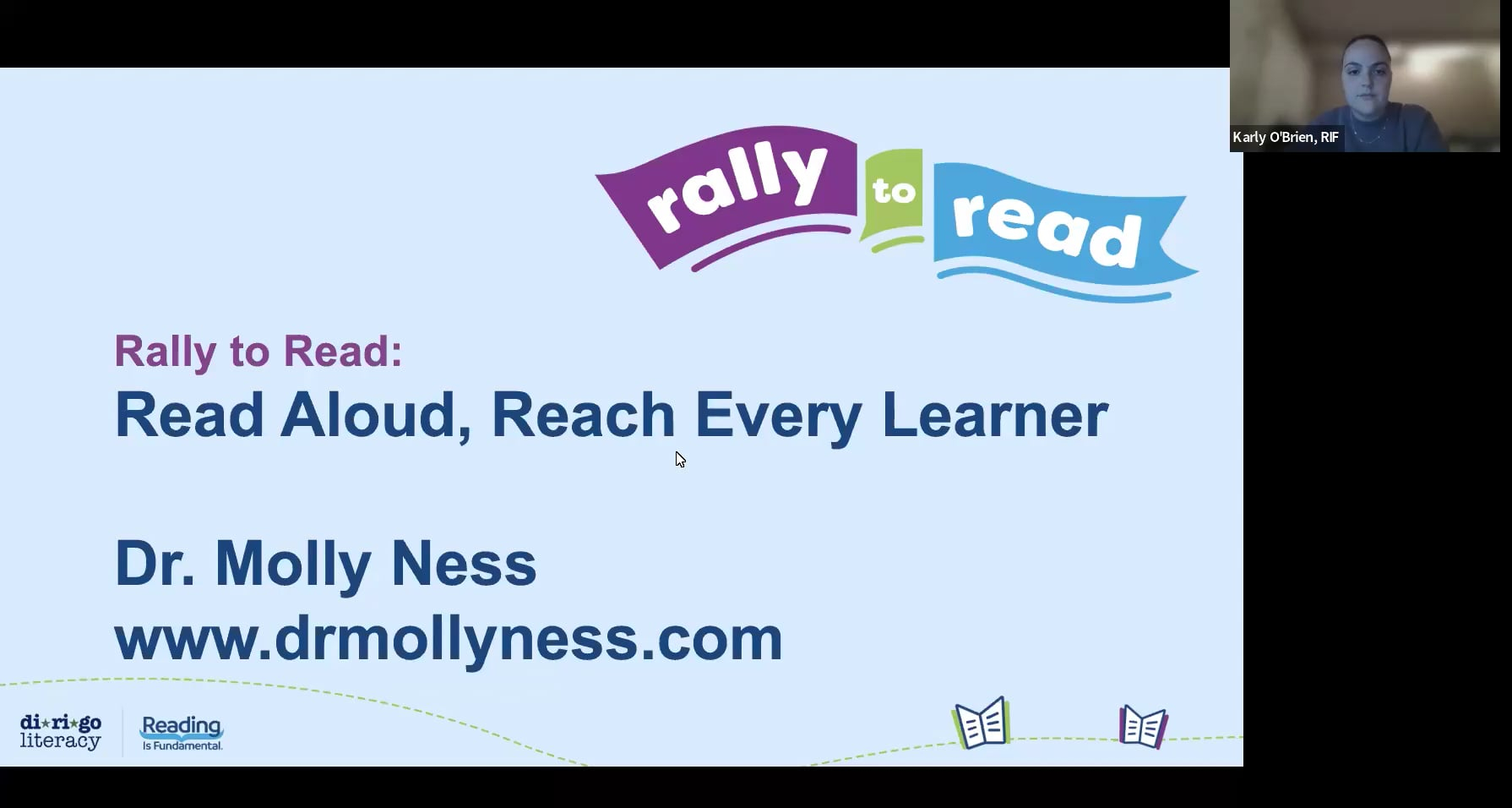 Rally to Read webinar welcome screen