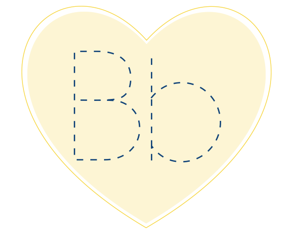 Letter B to be traced