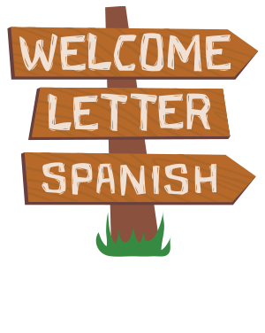 welcome letter Spanish camp sign