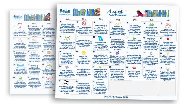 The book bites calendars for this summer