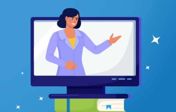Illustration of a professional inside an ipad